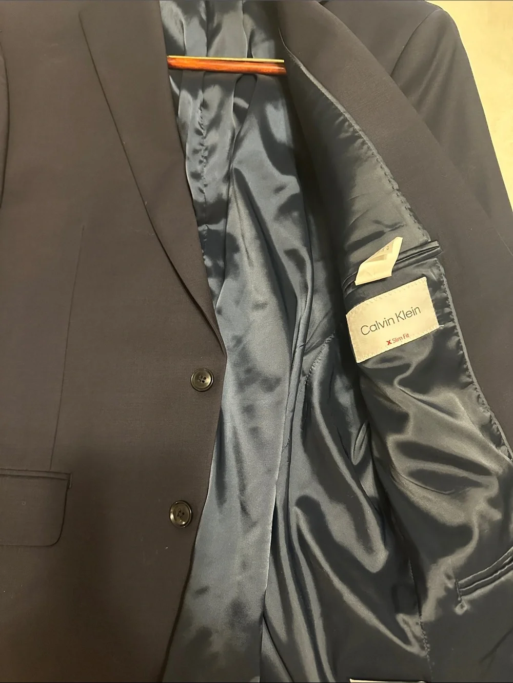 Calvin Klein Men's Navy slim fit Single-Breasted Sport Coat